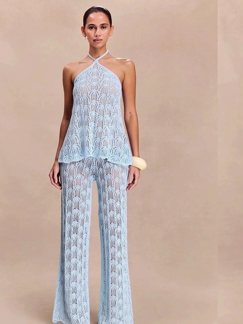 Meshki Corey Crochet Halter Neck Top & Glinda Crochet Pants Top & Glinda Pants